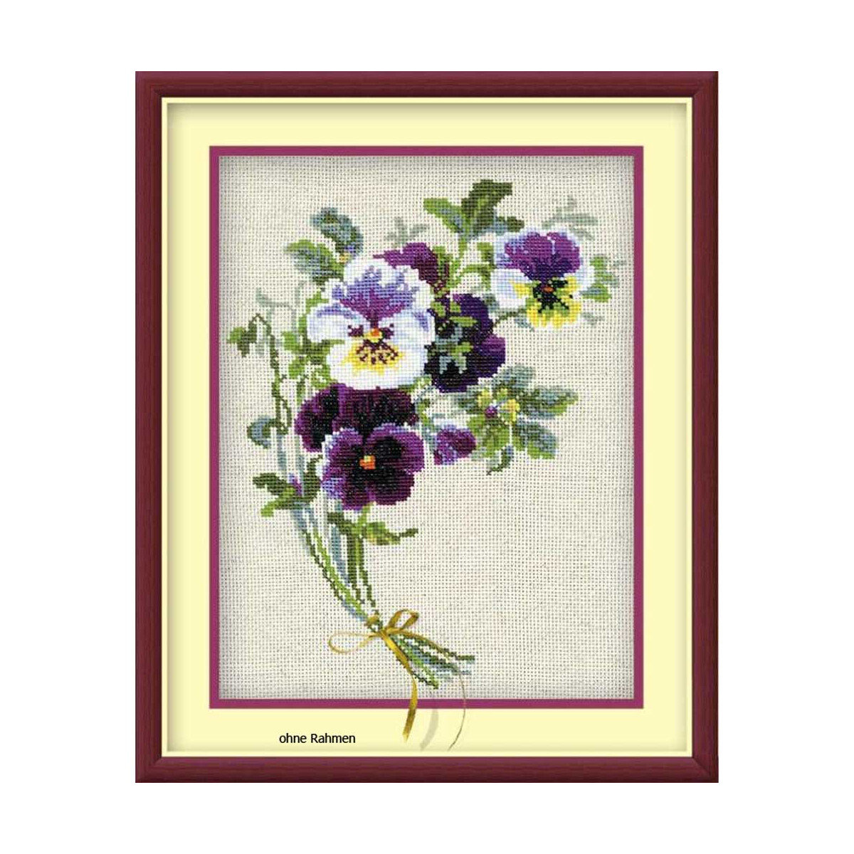 Riolis counted cross stitch Kit Bunch of Pansies, DIY