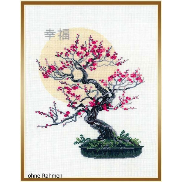 Riolis borduurmotief set "Bonsai Sakura Wish of Well Being", telpatroon