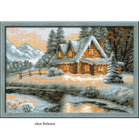 Riolis borduurmotief set kruissteek "winteraanzicht", telpatroon