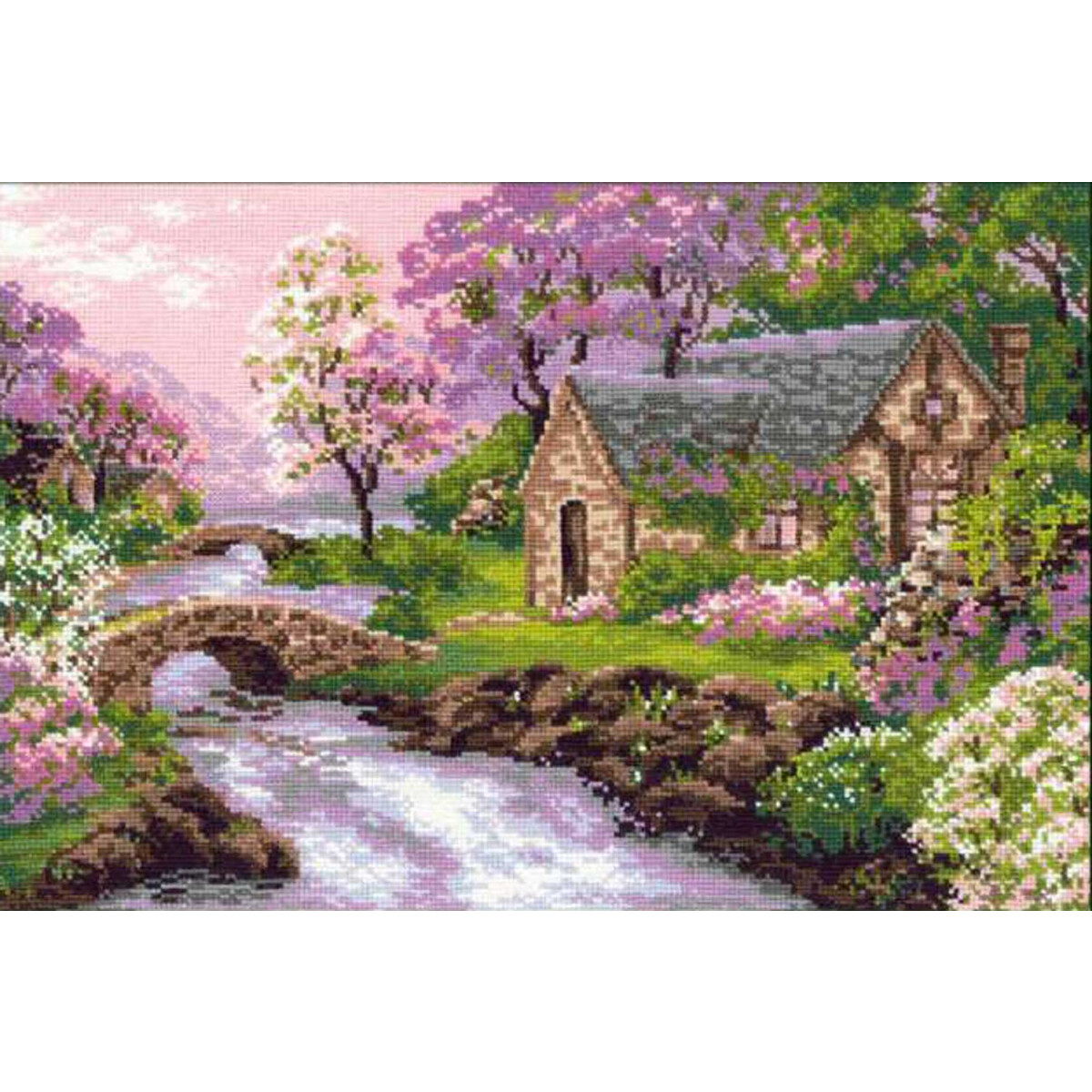 Riolis counted cross stitch Kit The Spring View, DIY
