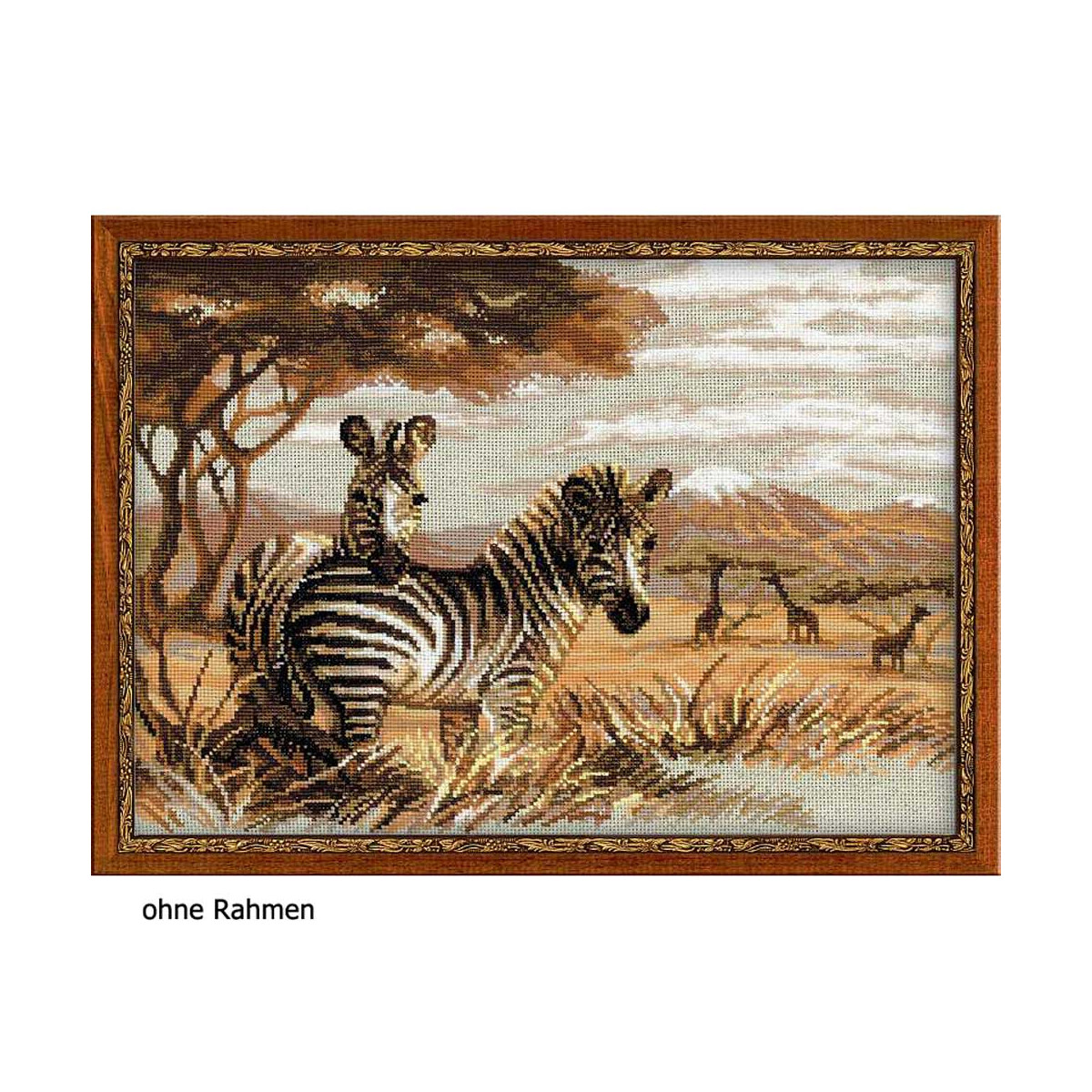 Riolis Kreuzstich-Set "Zebras in der Savanne",...