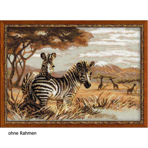 Riolis kruissteek set "Zebras in de savanne", telpatroon