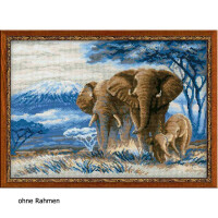 Set di punti croce Riolis "Elefanti nella savana", schema di conteggio