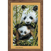 Riolis borduurset panda-beren, getelde kruissteek, telpatroon