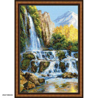 Riolis counted cross stitch Kit Landscape with Waterfall, DIY