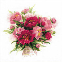 Riolis counted cross stitch Kit Peonies in a Vase, DIY