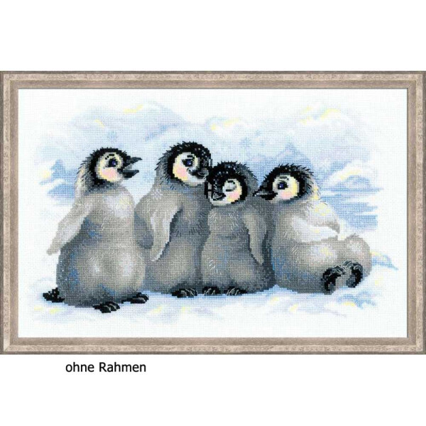 Riolis kruissteek set "Grappige pinguïns", telpatroon