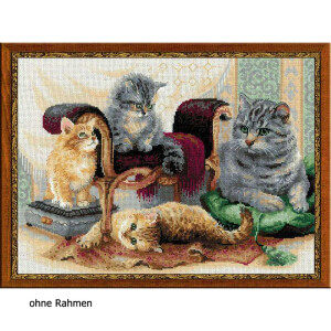Riolis counted cross stitch Kit Feline Family, DIY