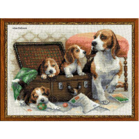 Набор для вышивания крестом Риолис "Собачья семья", счетная схема