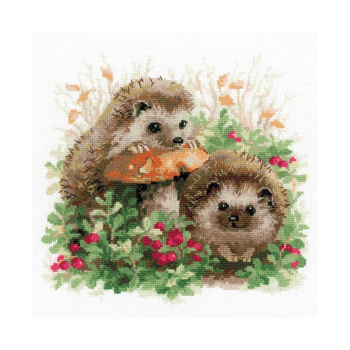 Riolis counted cross stitch Kit Hedgehogs in...