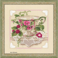 Riolis counted cross stitch Kit Raspberry Tea, DIY