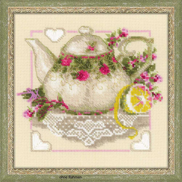 Набор для вышивания крестом Риолис "Чай с лимоном", счетная схема