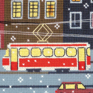 Riolis counted cross stitch Kit Tram Route, DIY