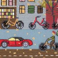 Riolis counted cross stitch Kit Cycle Lane, DIY