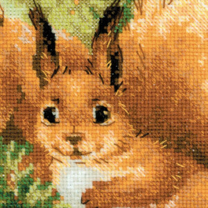 Riolis borduurmotief set kruissteek "eekhoorn", telpatroon