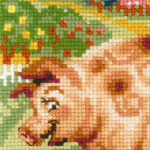 Riolis counted cross stitch Kit The Farm. Piglet, DIY
