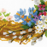 Ensemble de motifs de broderie Riolis "Wreath Cherry" Tissu de comptage, motif de comptage