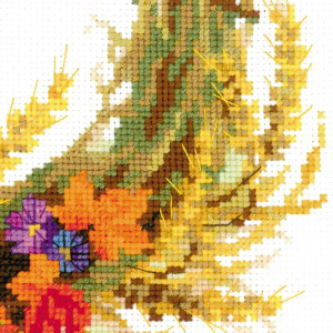 Riolis counted cross stitch Kit Wreath with Wheat, DIY