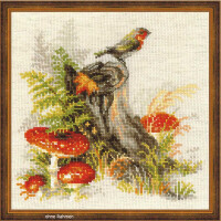Riolis counted cross stitch Kit Stump with Fly Agaric, DIY
