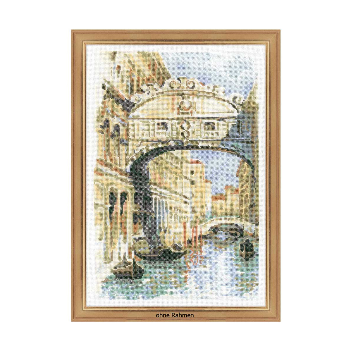 Jeu de points de croix Riolis "Venise : le pont des...