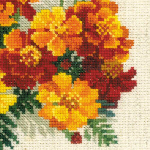 Riolis counted cross stitch Kit Marigolds, DIY
