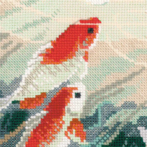 Riolis counted cross stitch Kit Dancing Fish, DIY