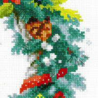 Riolis counted cross stitch Kit Wreath with Blue Spruce, DIY