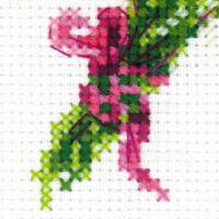 Ensemble point de croix Riolis "Bouquet de fleurs aux pois de senteur", modèle de comptage