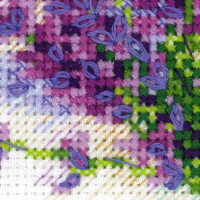 Riolis kruissteek set "Boeket bloemen met lavendel", telpatroon