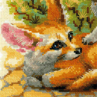Riolis counted cross stitch Kit Desert Foxes, DIY