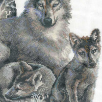 Riolis counted cross stitch Kit Wolves, DIY
