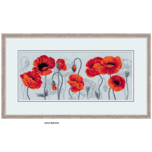 Riolis counted cross stitch Kit Scarlet Poppies, DIY