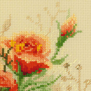 Riolis counted cross stitch Kit Tea Roses, DIY