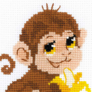 Riolis counted cross stitch Kit Monkey, DIY