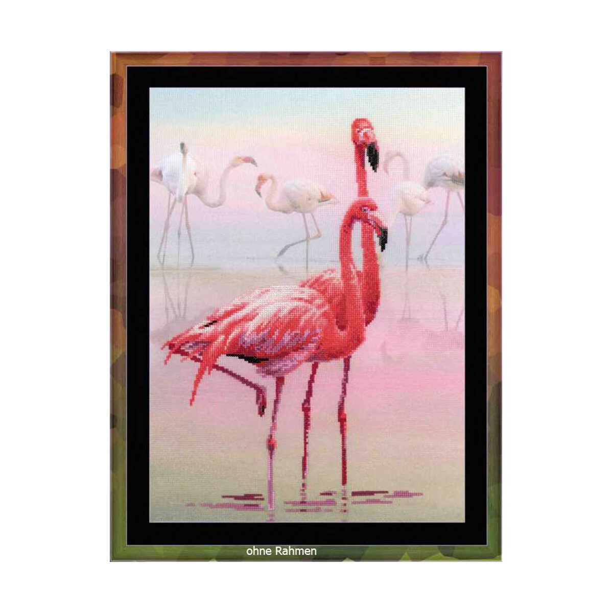 Juego de punto de cruz de Riolis "Flamingo",...