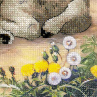 Riolis counted cross stitch Kit Lamb and Rabbit, DIY