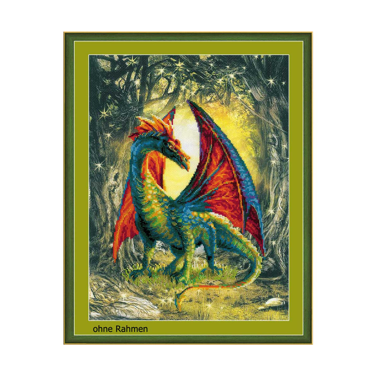 Riolis counted cross stitch Kit Forest Dragon, DIY