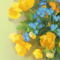 Riolis Satin-Stitch Kit Globe Flowers. Satin Stitch, stamped, DIY