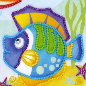 Снятая с производства модель Риолис набор для вышивания бисером "Морская рыба", дизайн вышивки предварительно нарисован