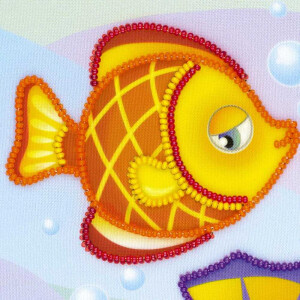Auslaufmodell Riolis Perlenstickset "Meeresfisch", Stickbild vorgezeichnet
