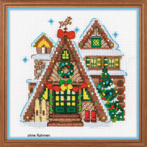 Riolis counted cross stitch Kit Winter Cabin, DIY
