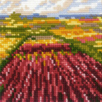 Conjunto de punto de cruz Riolis "Campos de tulipanes después de la pintura de c. Monet", patrón de conteo