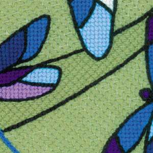 Riolis counted cross stitch Kit Cushion/Panel Stained Glass Window. Dragonflies, DIY