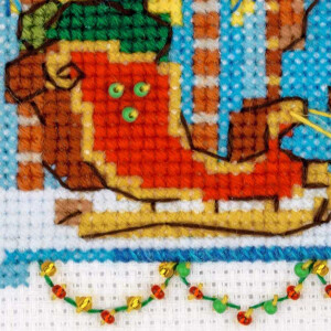 Riolis counted cross stitch Kit Cabin with Sleigh, DIY