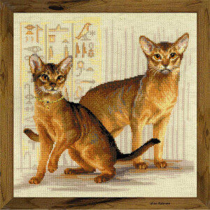 Riolis counted cross stitch Kit Abyssinian Cats, DIY