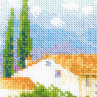 Riolis counted cross stitch Kit Farm in Provence, DIY