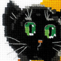 Riolis counted cross stitch Kit Black Cat, DIY