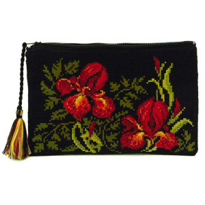 Riolis counted cross stitch Kit Cosmetic bag Irises, DIY