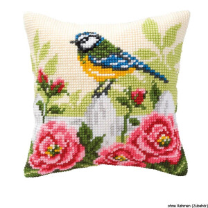 Vervaco stamped cross stitch kit cushion Finch, DIY