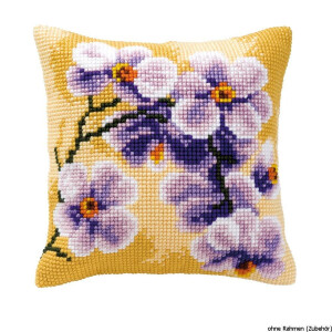 Vervaco stamped cross stitch kit cushion Orchid, DIY